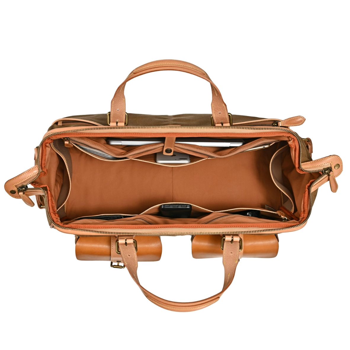 •MANCHESTER• camel brown canvas/leather weekender