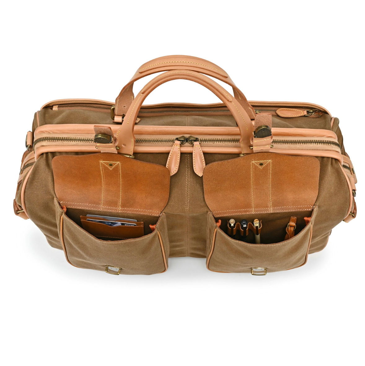 •MANCHESTER• camel brown canvas/leather weekender