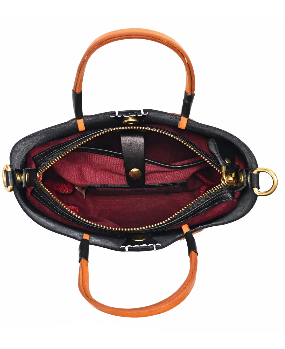 •CHARLOTTE• black mini leather crossbody/tote bag