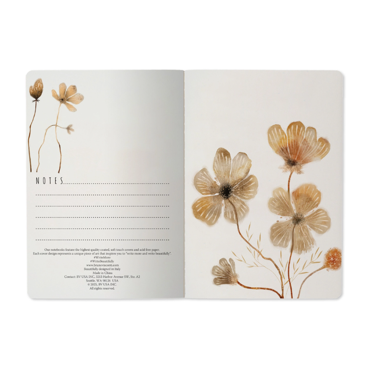 •BLUSH BLOOMS• lined notebook