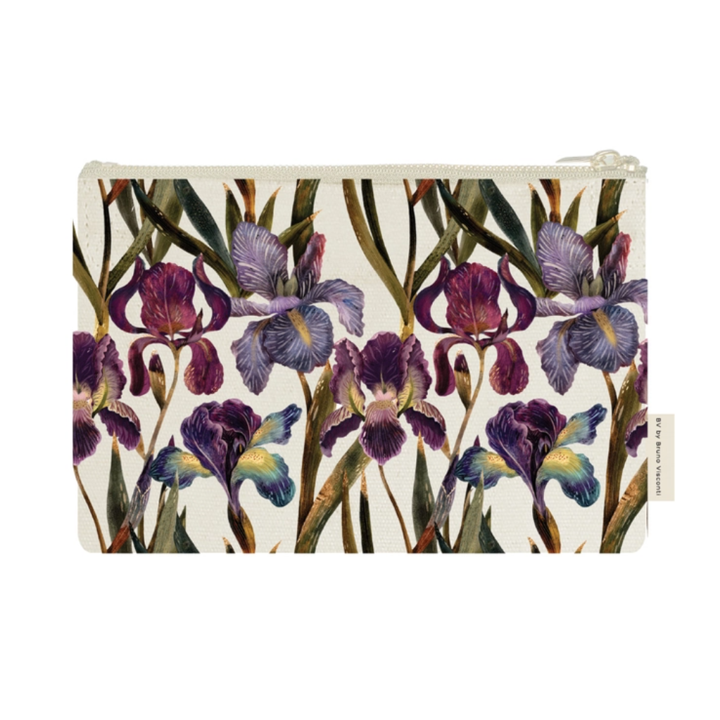 •IRISES• gusseted canvas pouch