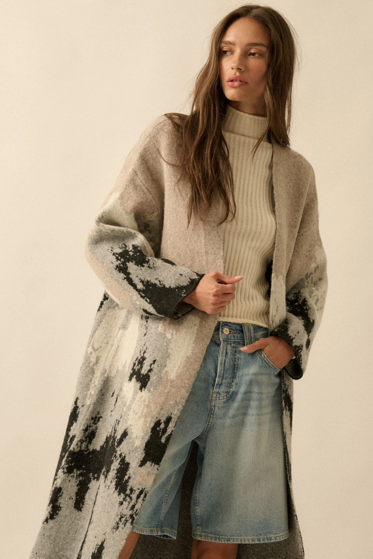 •KUWOHI - ROCKIES• jacquard knit duster