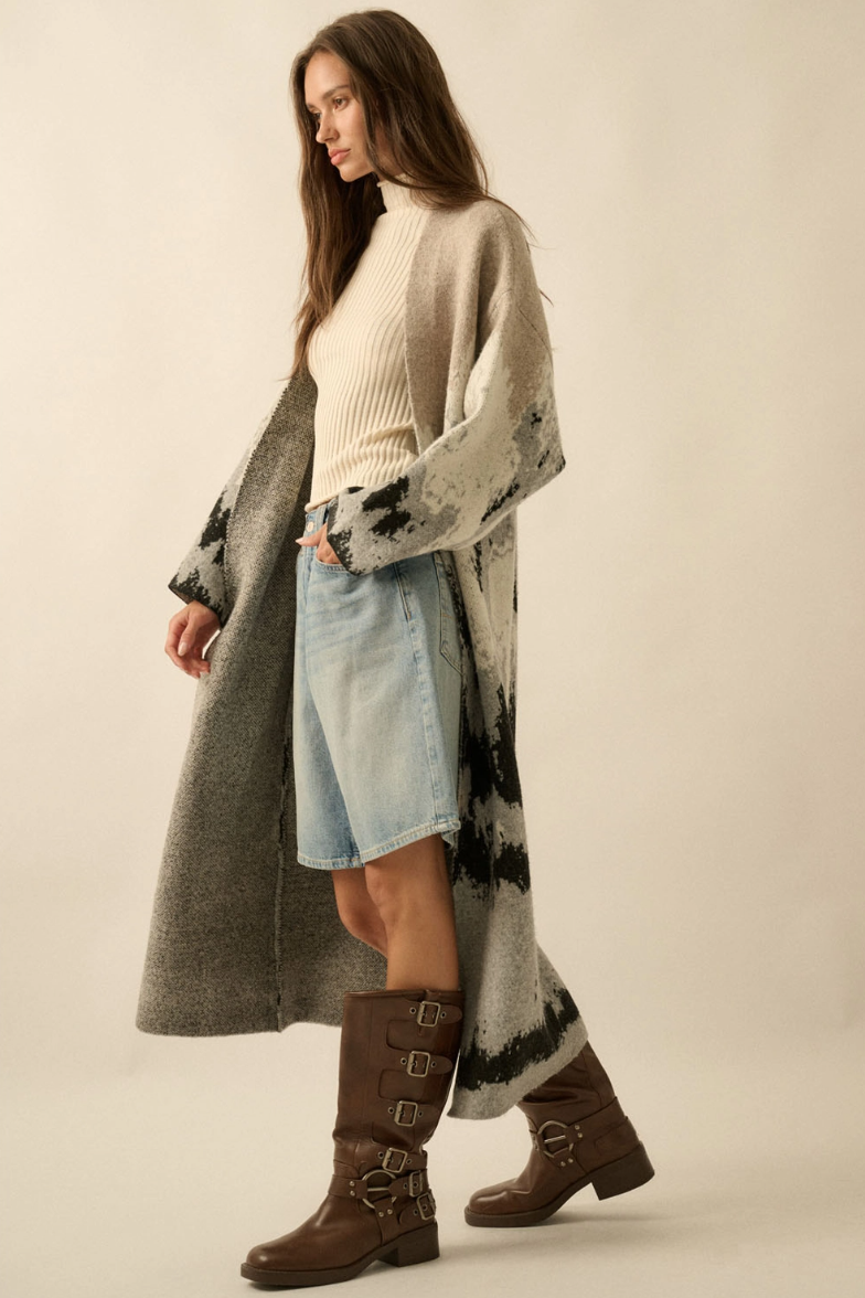 •KUWOHI - ROCKIES• jacquard knit duster