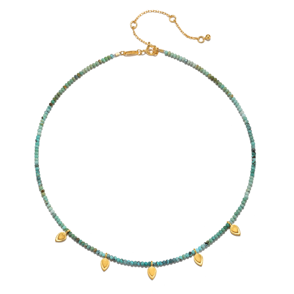 •EMERGING HOPE• turquoise + gold necklace (14"-17" long)