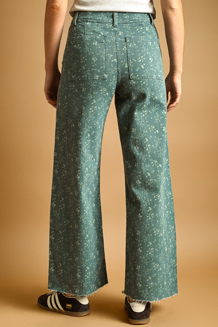•MAGGIE• floral cotton blend denim pants