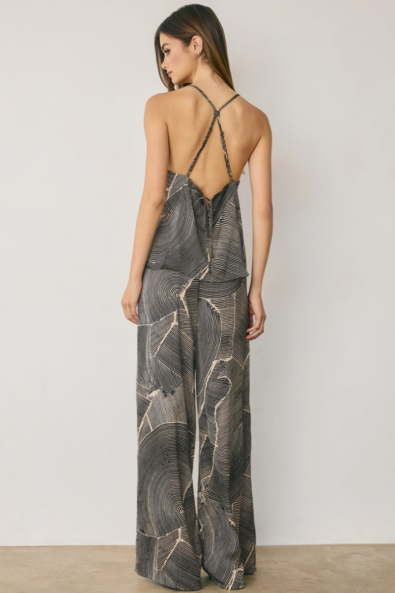 •PETRA• satin abstract top & pants separates