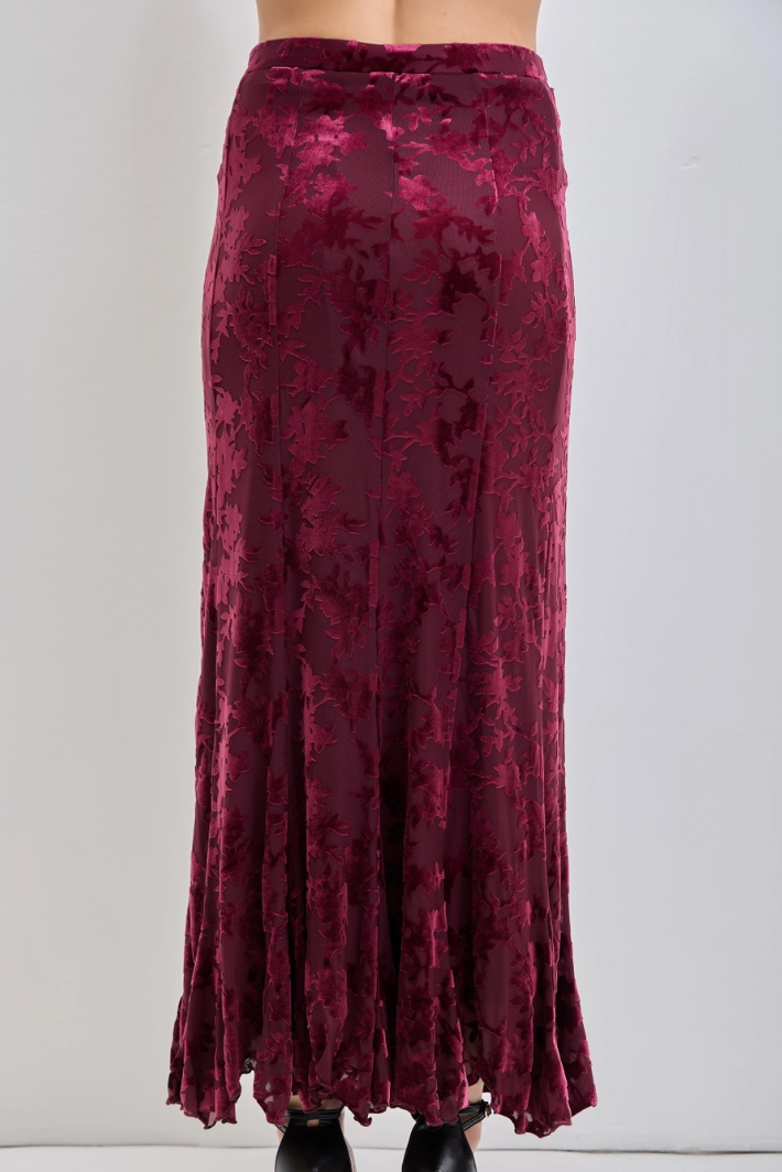 •CELOSIA• velvet burnout maxi skirt