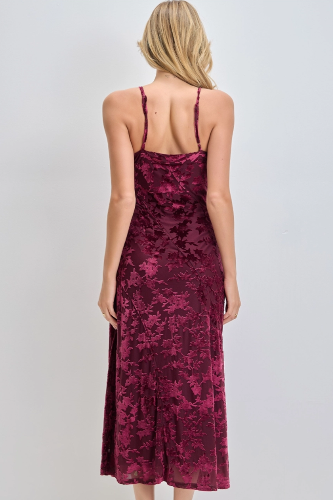 •CELOSIA• velvet burnout midi dress
