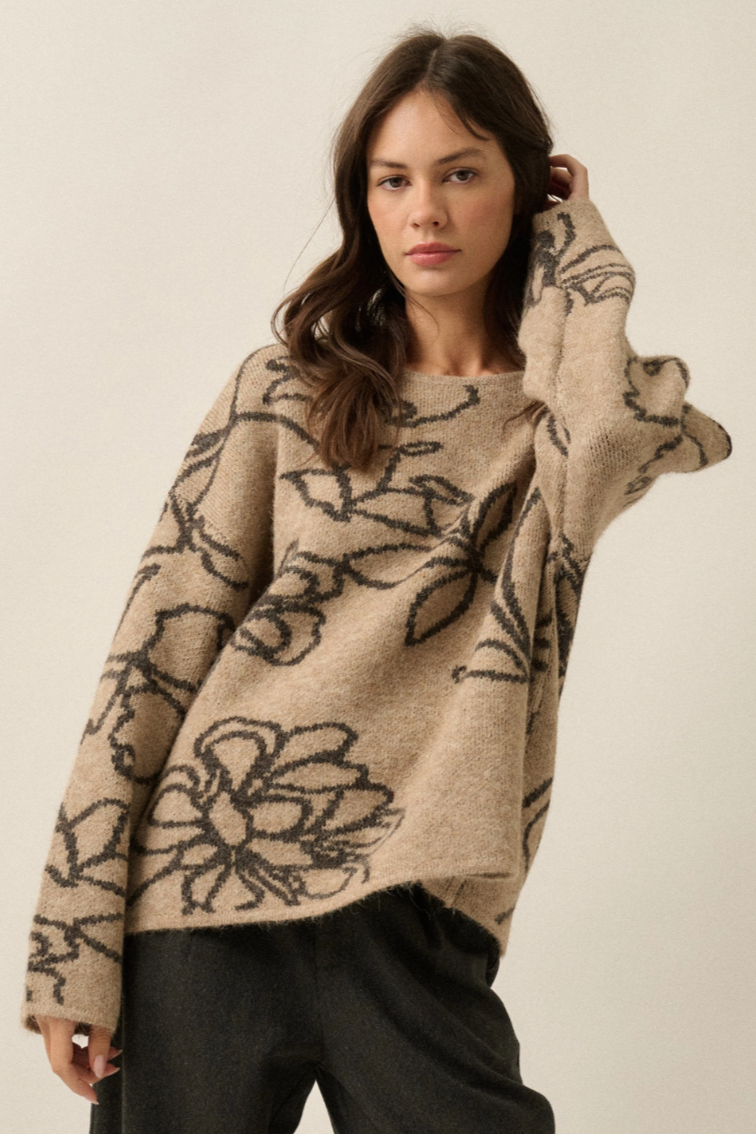 •GWYNETH• wool blend jacquard knit sweater