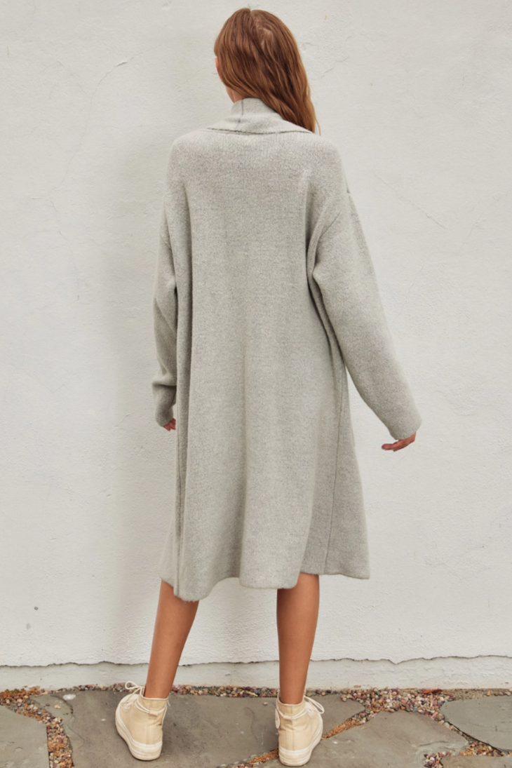 •CHARLIZE - LIGHT GREY• soft knit duster cardigan