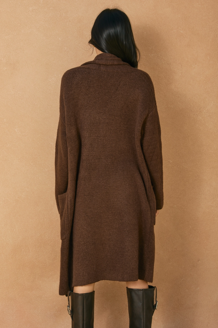 •CHARLIZE - CHOCOLATE• soft knit duster cardigan