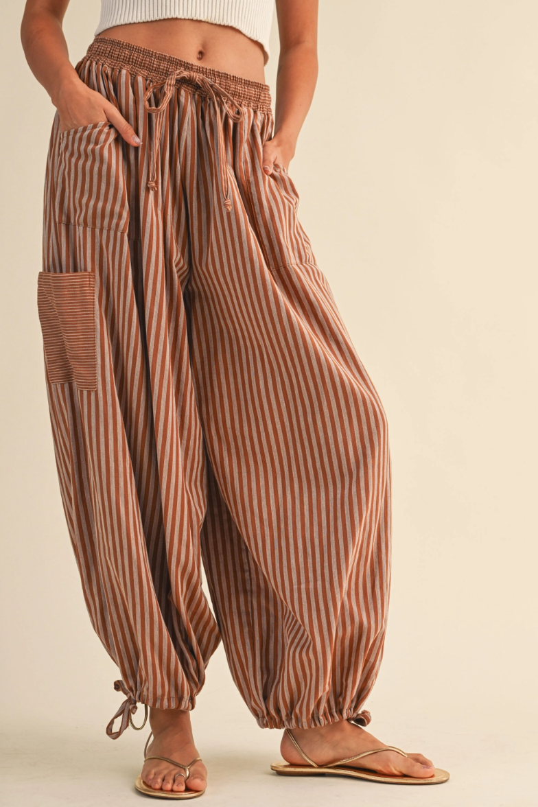 •MILES• cotton striped convertible leg pants