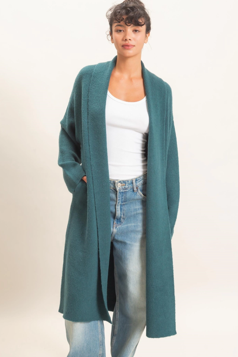 •CHARLY - TEAL• soft knit duster cardigan