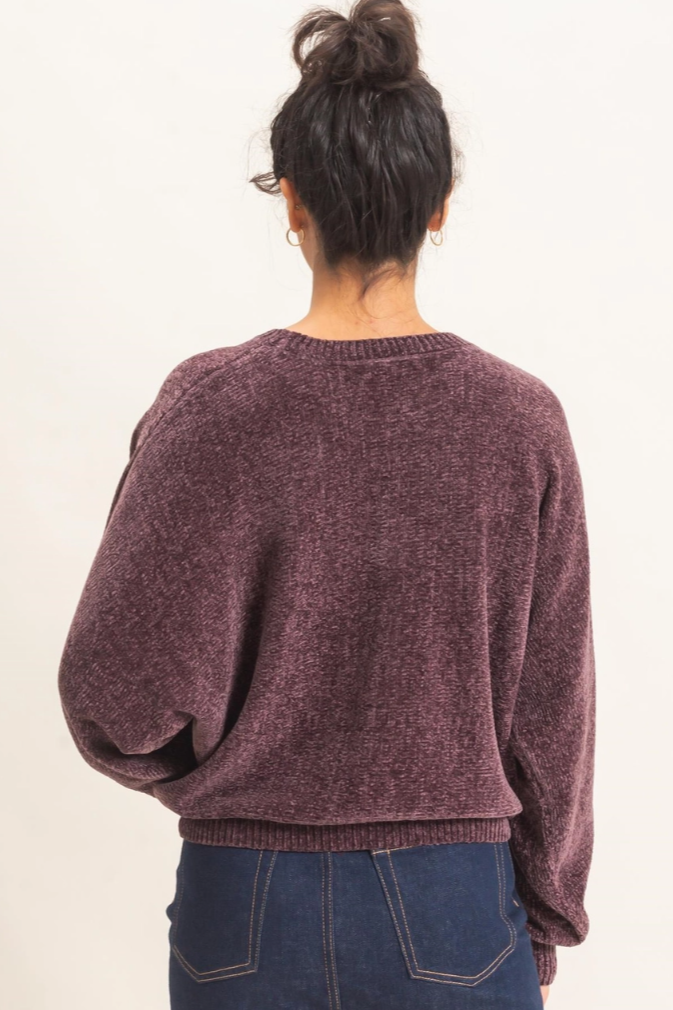 •SPENCER - RAISIN• chenille knit sweater