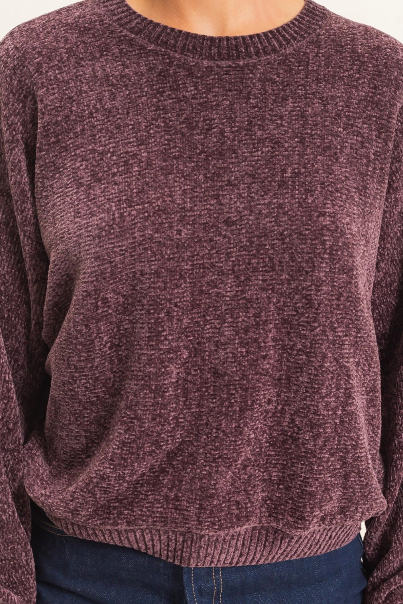•SPENCER - RAISIN• chenille knit sweater
