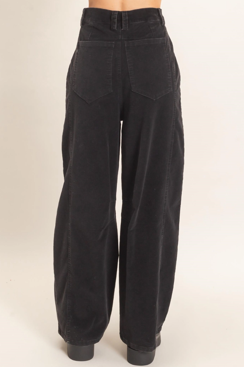 •FLYNN - BLACK• mineral washed barrel leg pants