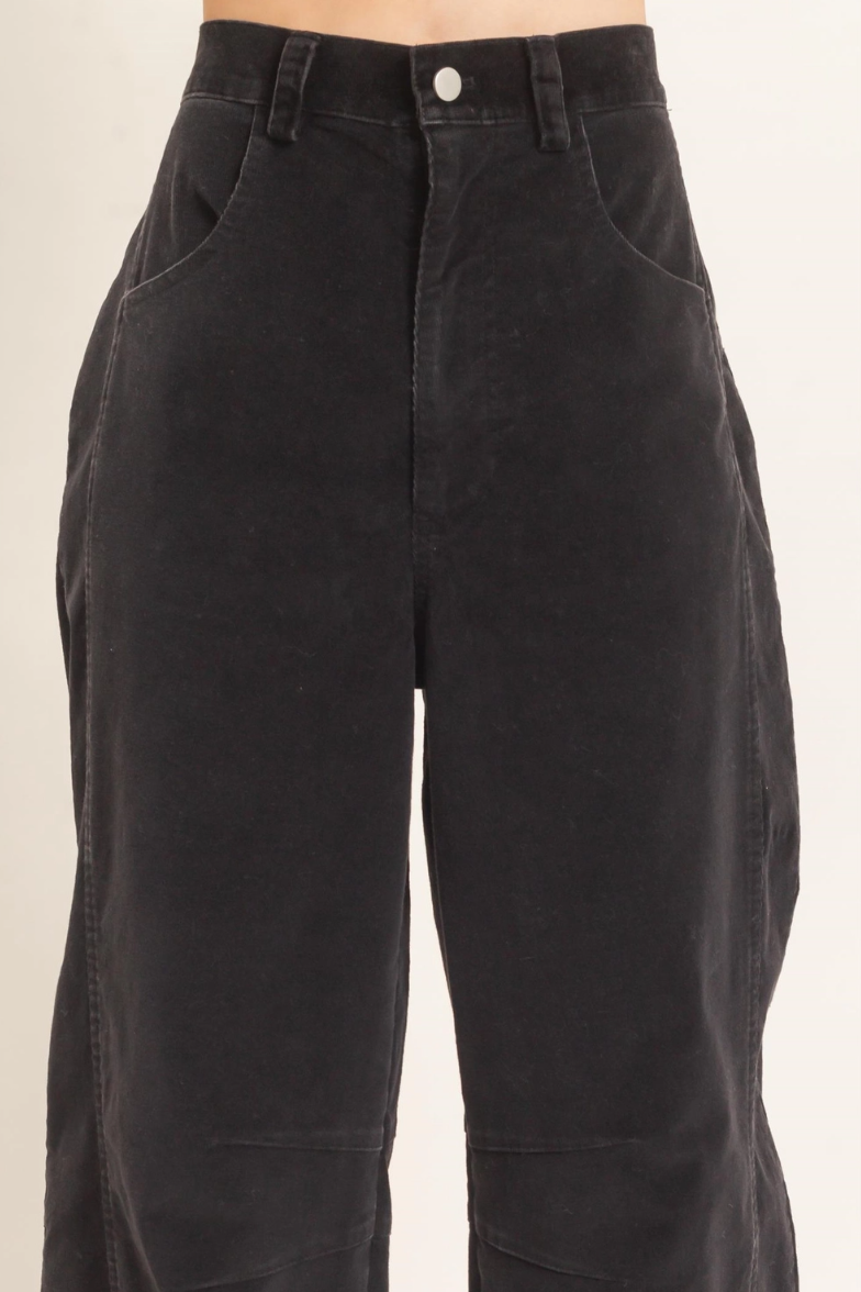 •FLYNN - BLACK• mineral washed barrel leg pants