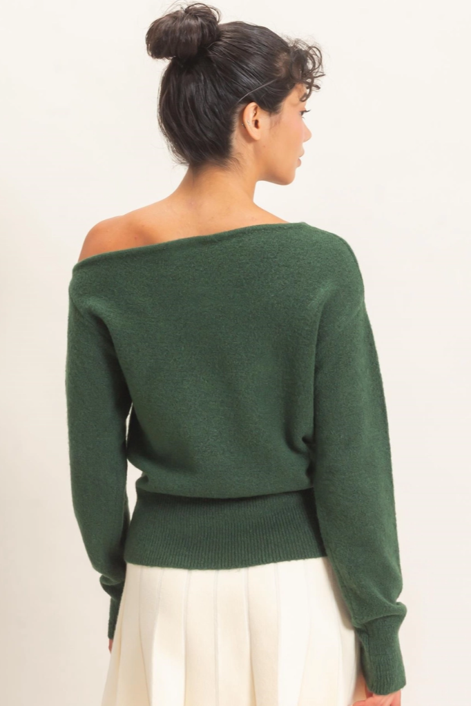 •LESLIE - JUNIPER• sunny shoulder long sleeve sweater