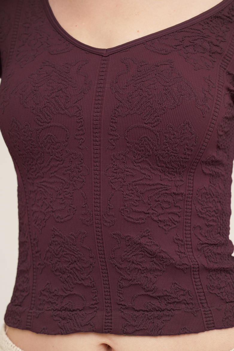 •LACE V-NECK• long sleeve top (USA)