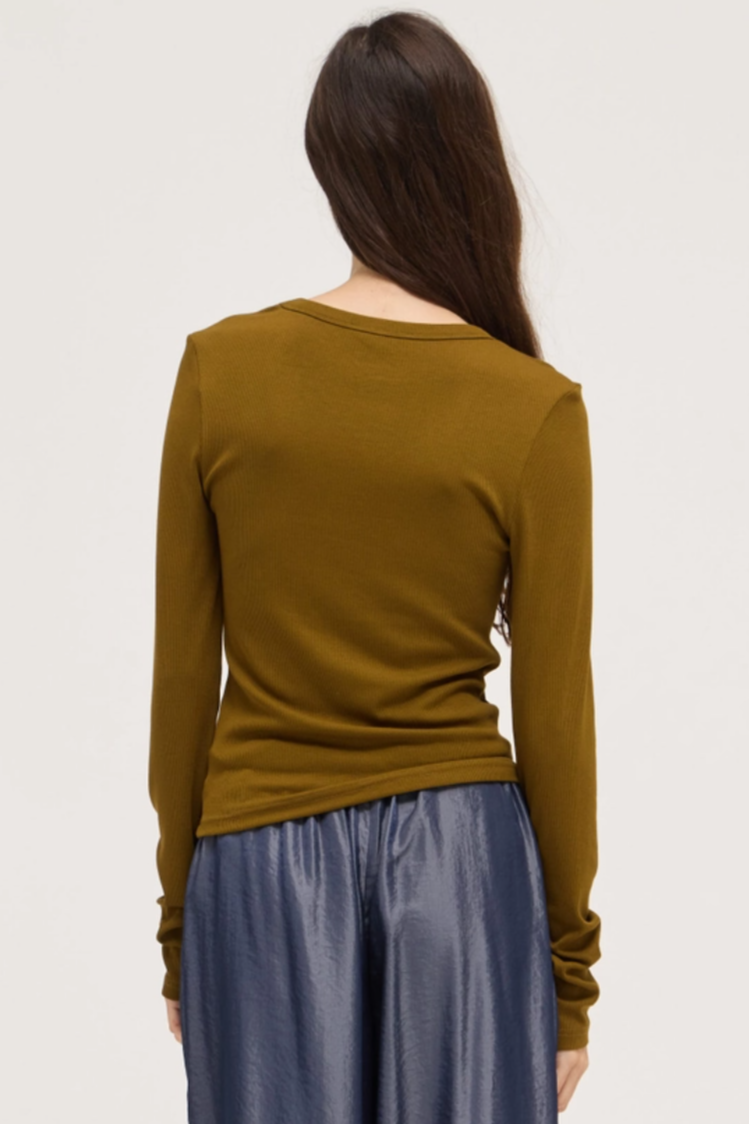 •BRIA• long sleeve stretch knit top