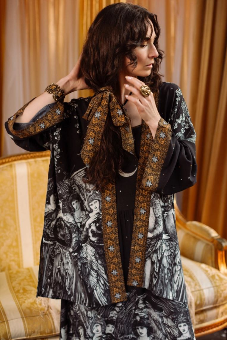 •THE GUARDIANS• bamboo cardigan with tie