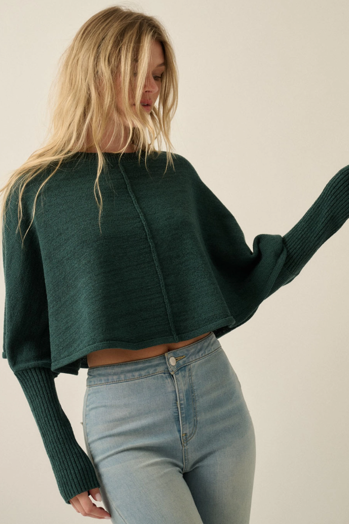 •FAWN - DEEP SEA• cotton blend dolman sleeve sweater