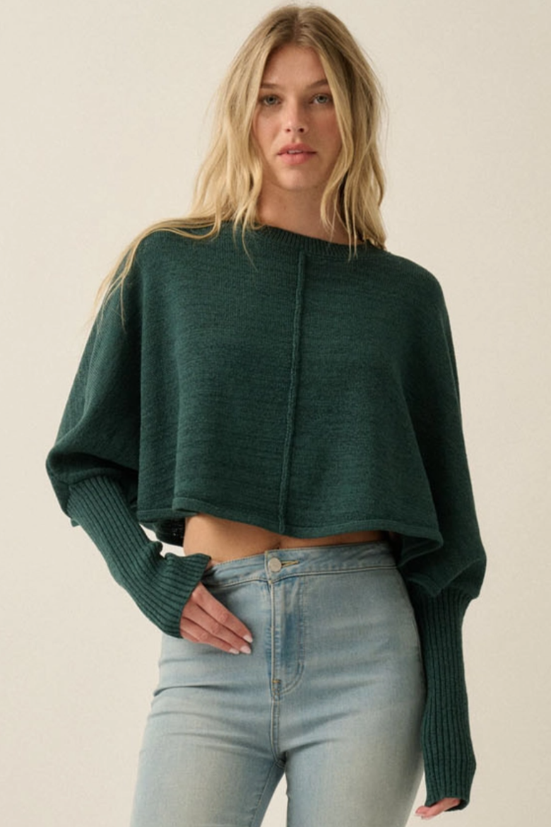 •FAWN - DEEP SEA• cotton blend dolman sleeve sweater