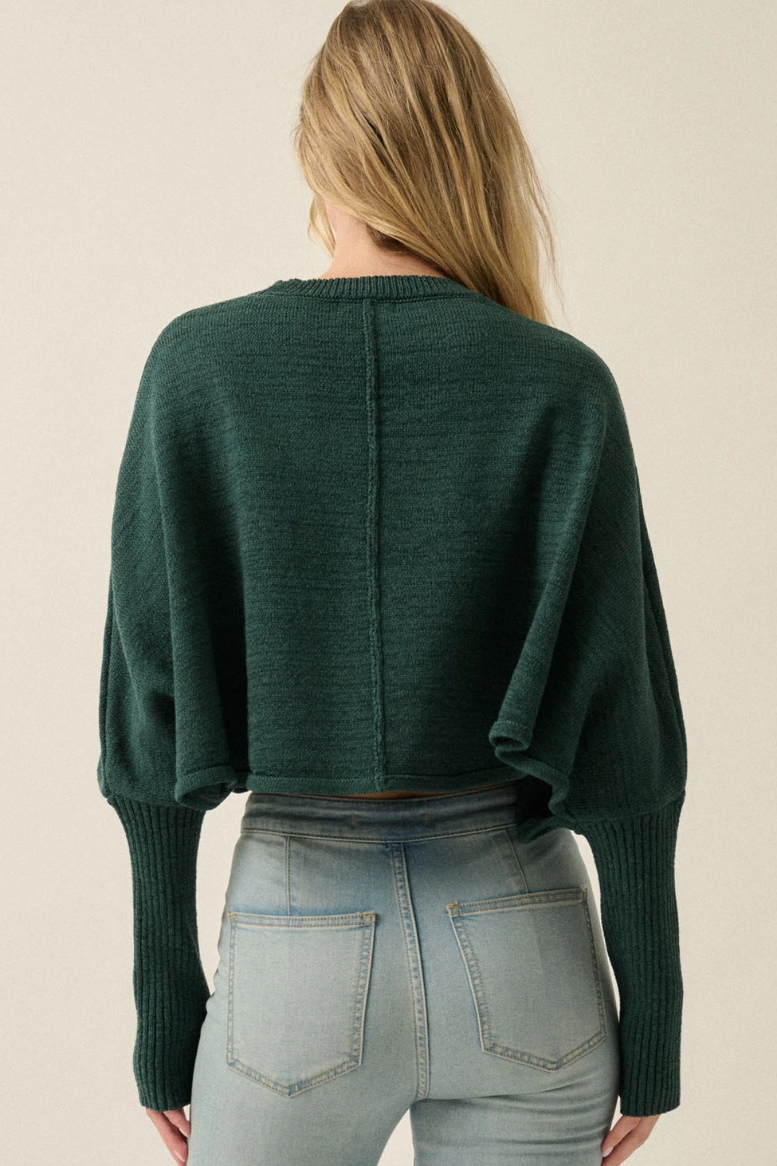 •FAWN - DEEP SEA• cotton blend dolman sleeve sweater