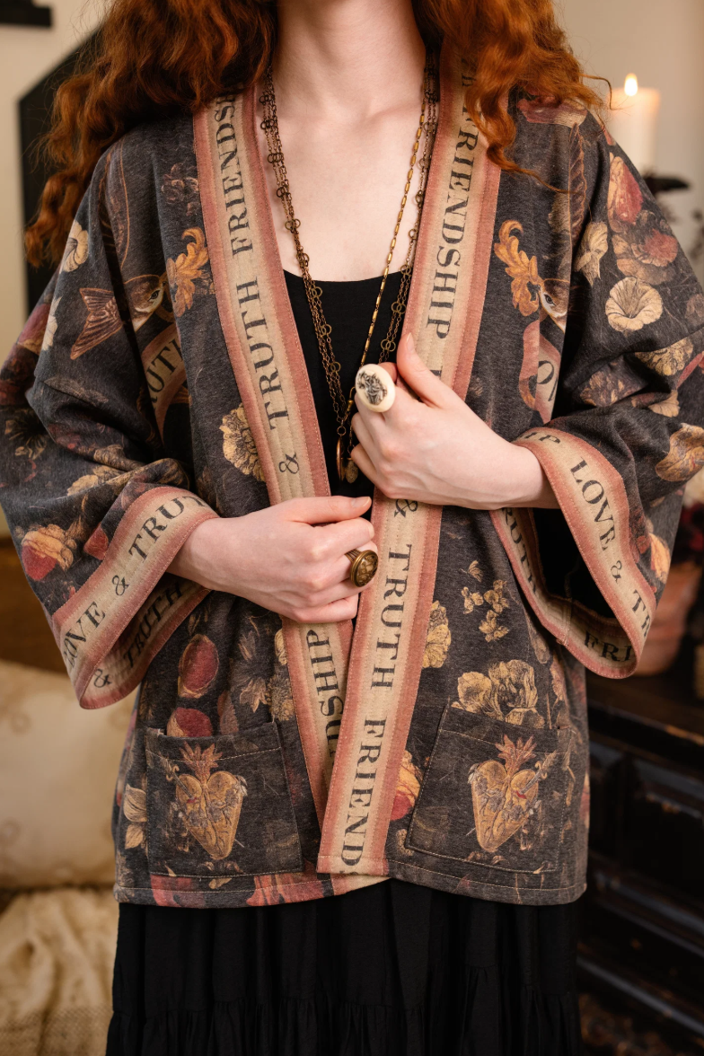 •HEART OF GOLD• fleece lined cottage cardigan