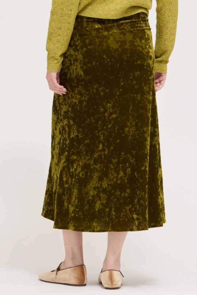 •PIPER• crushed velvet midi slip skirt