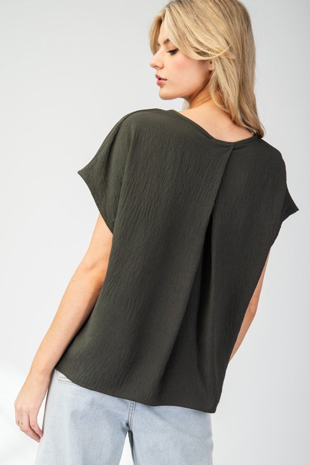 •MAGGIE• crinkle woven boxy top (USA)