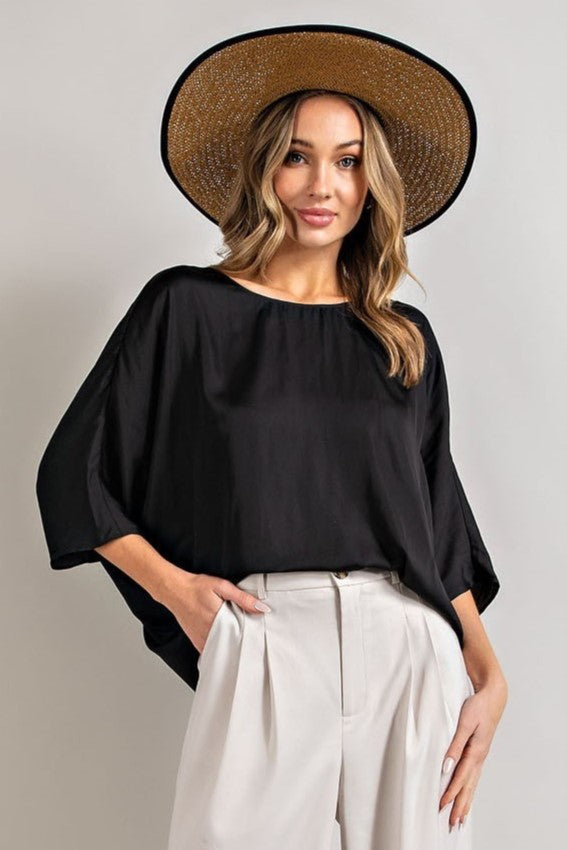 •AUDREY• flowy satin dolman top