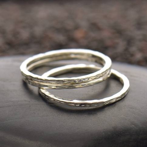 •HAMMERED STACKER• recycled silver ring