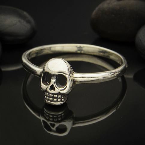 •TINY SKULL• recycled silver ring