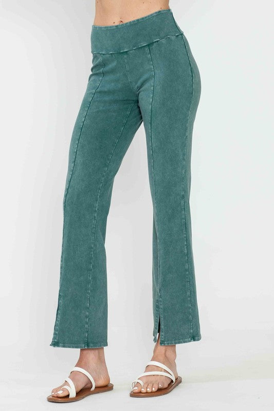 •KATE• cotton blend front slit pants (USA)