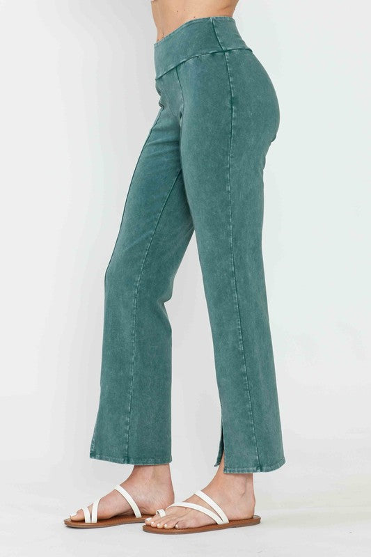 •KATE• cotton blend front slit pants (USA)