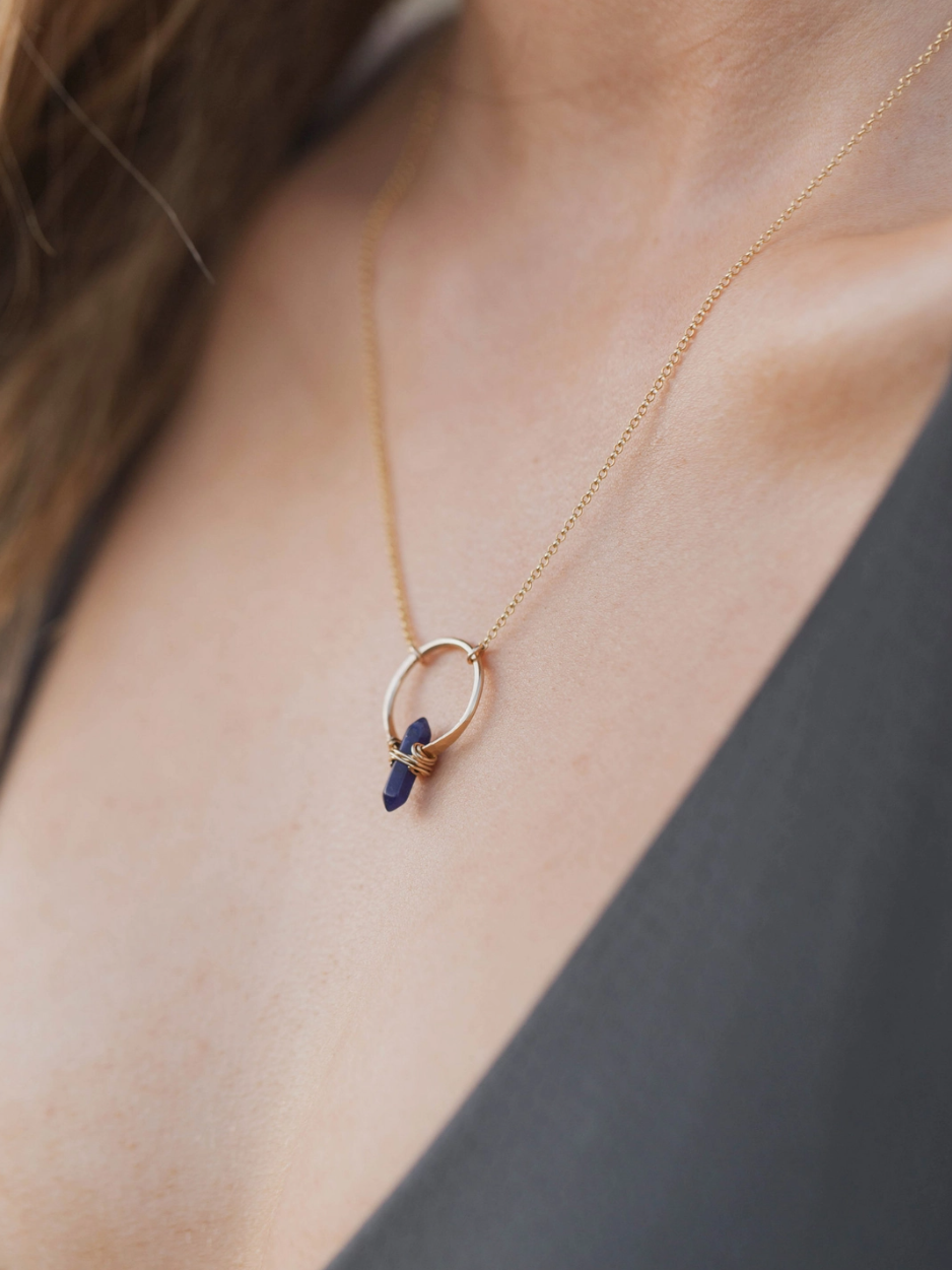 •CREST• amethyst + gold necklace (various lengths)