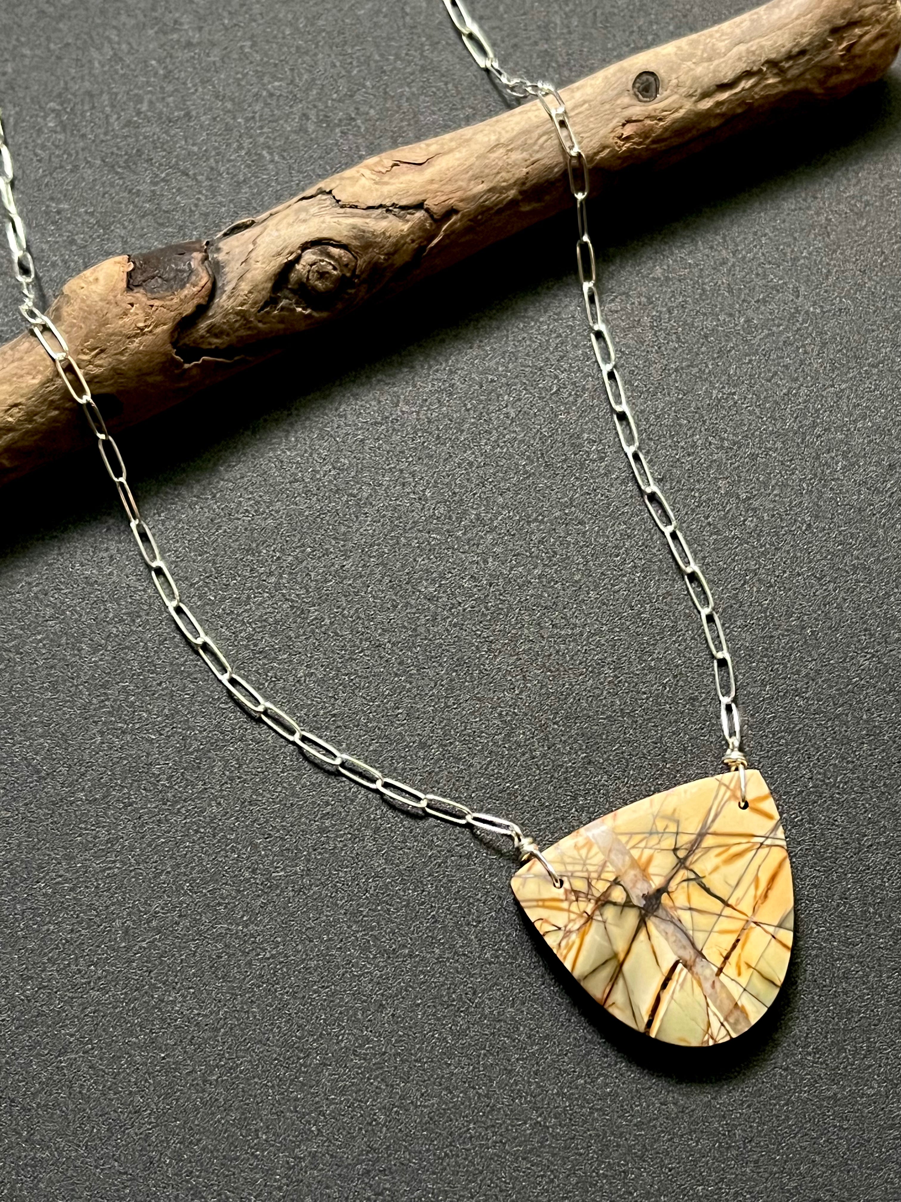 • OOAK - AEON • red creek jasper + silver necklace (16"-18")