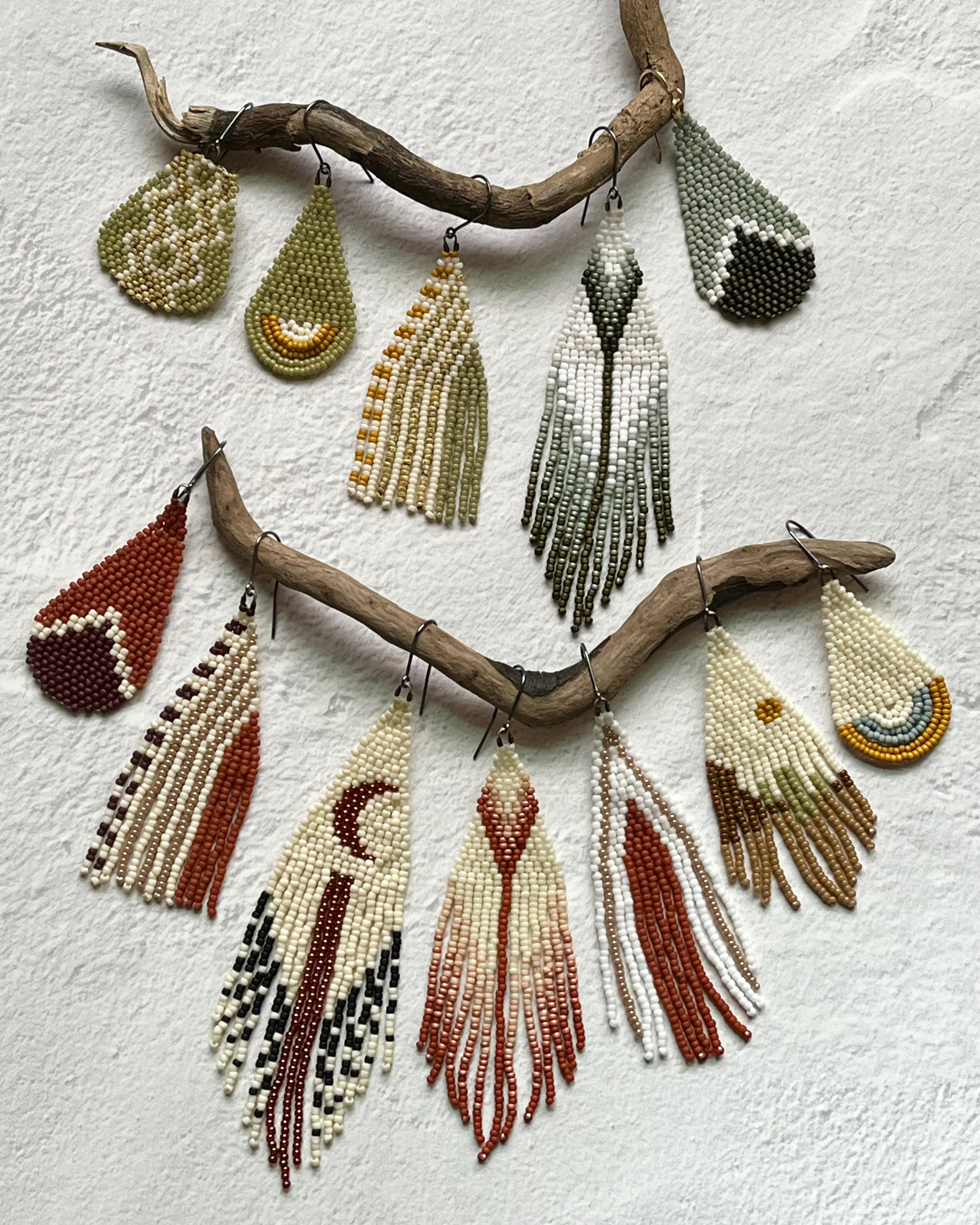 • SEDONA• beaded fringe dangle earrings