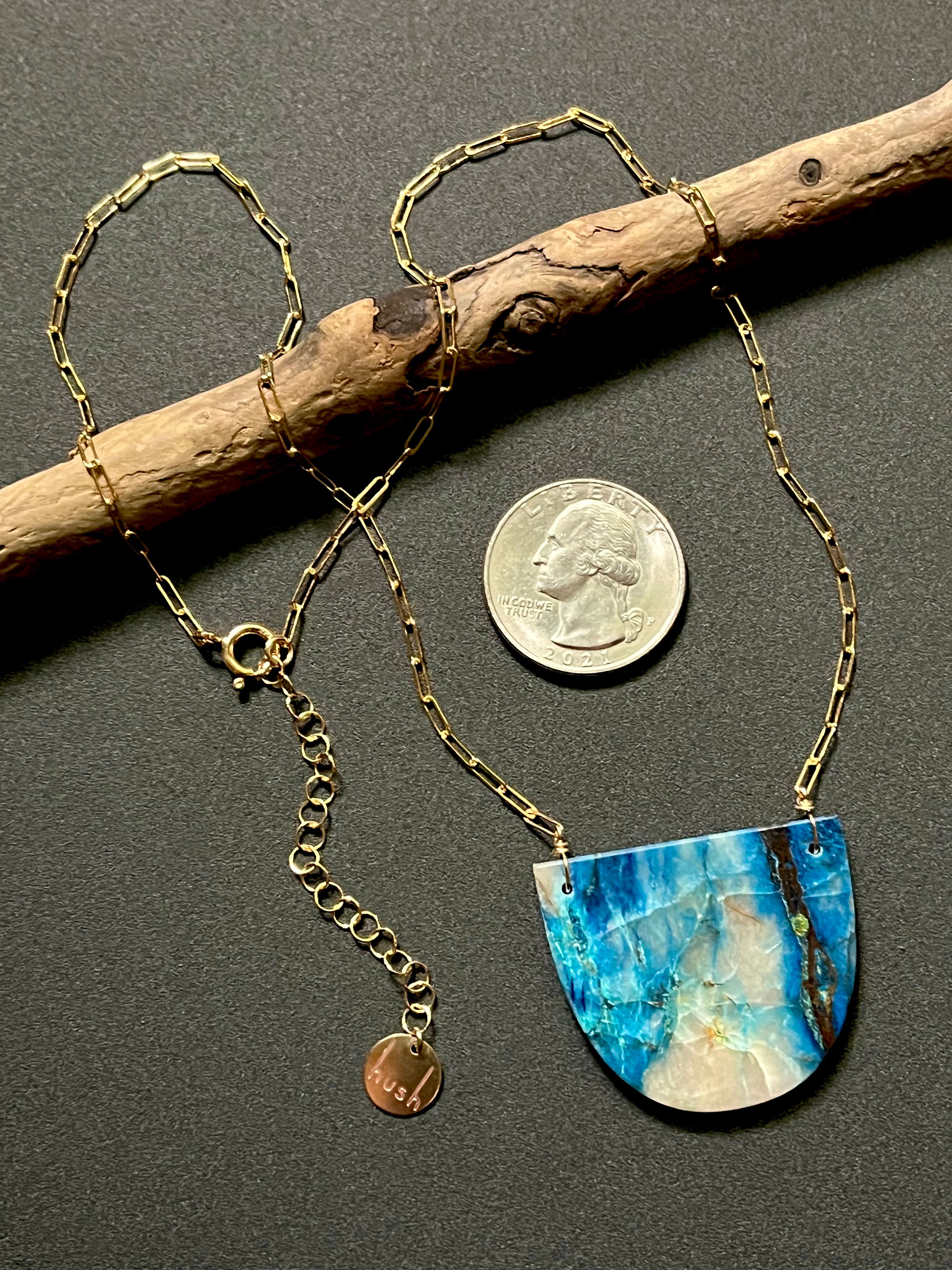 • OOAK - AEON • chrysocolla + gold necklace (18"-20")