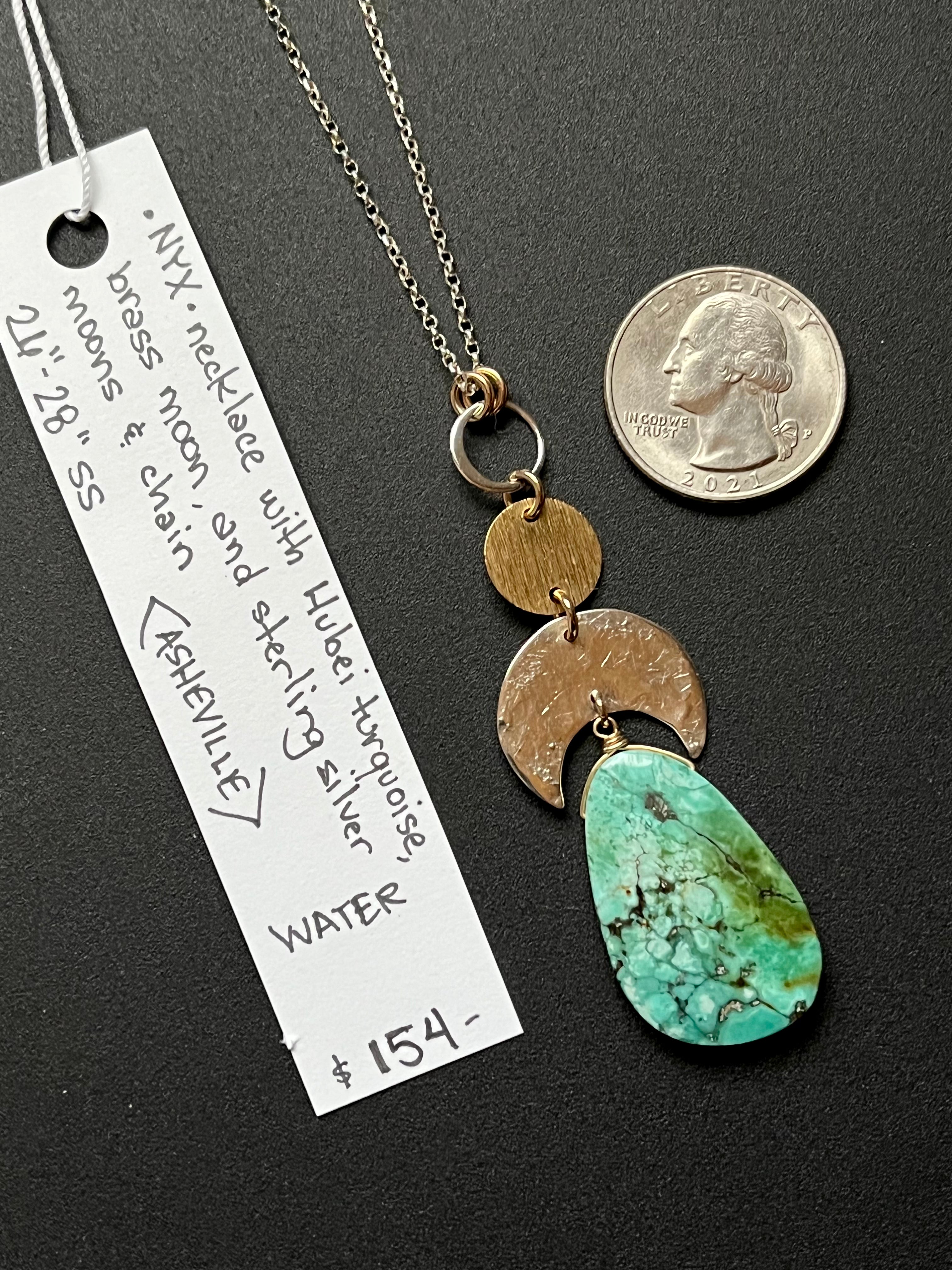 •OOAK - NYX• turquoise + mixed metal necklace (26"-28")