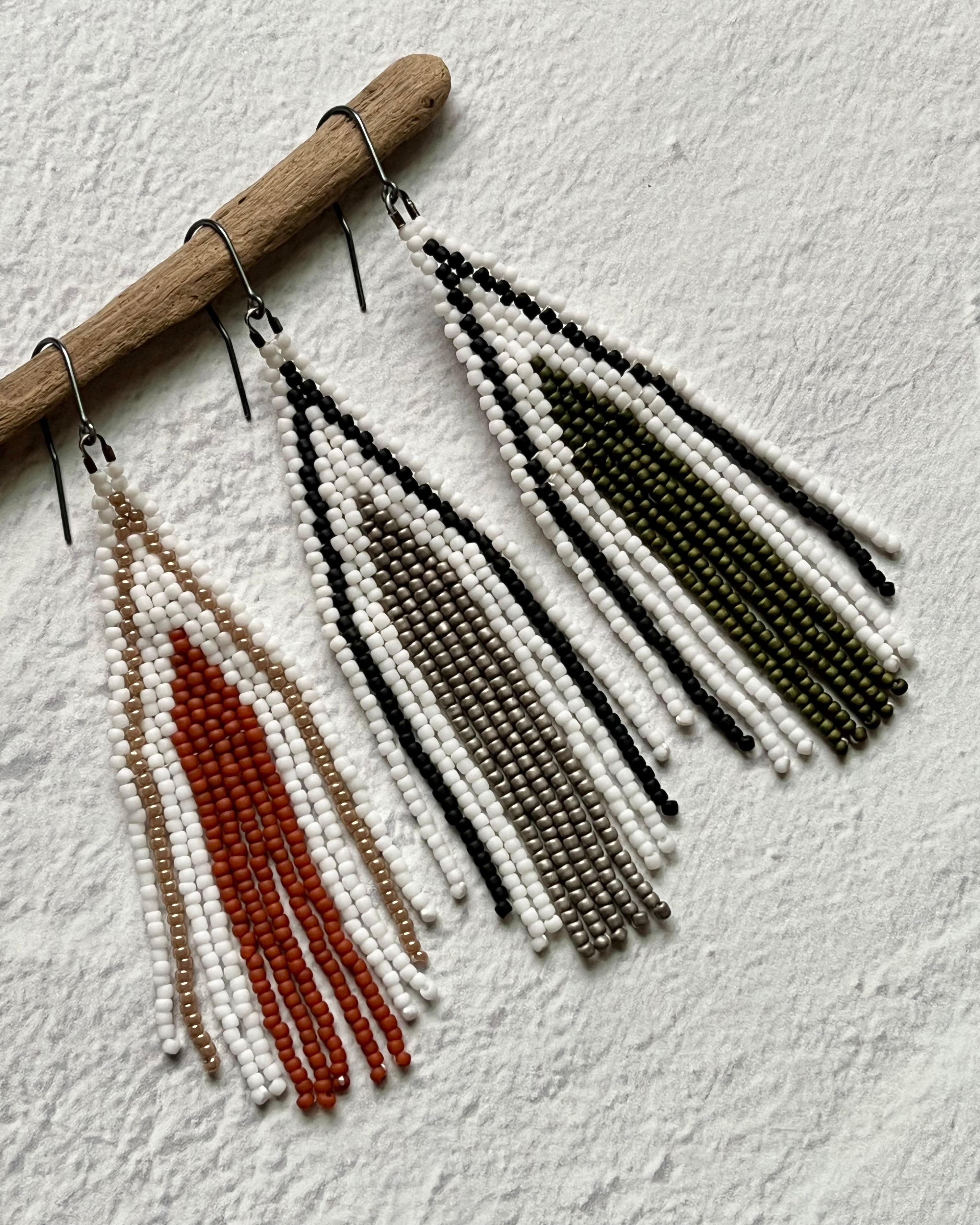 • AVERY • beaded fringe dangle earrings