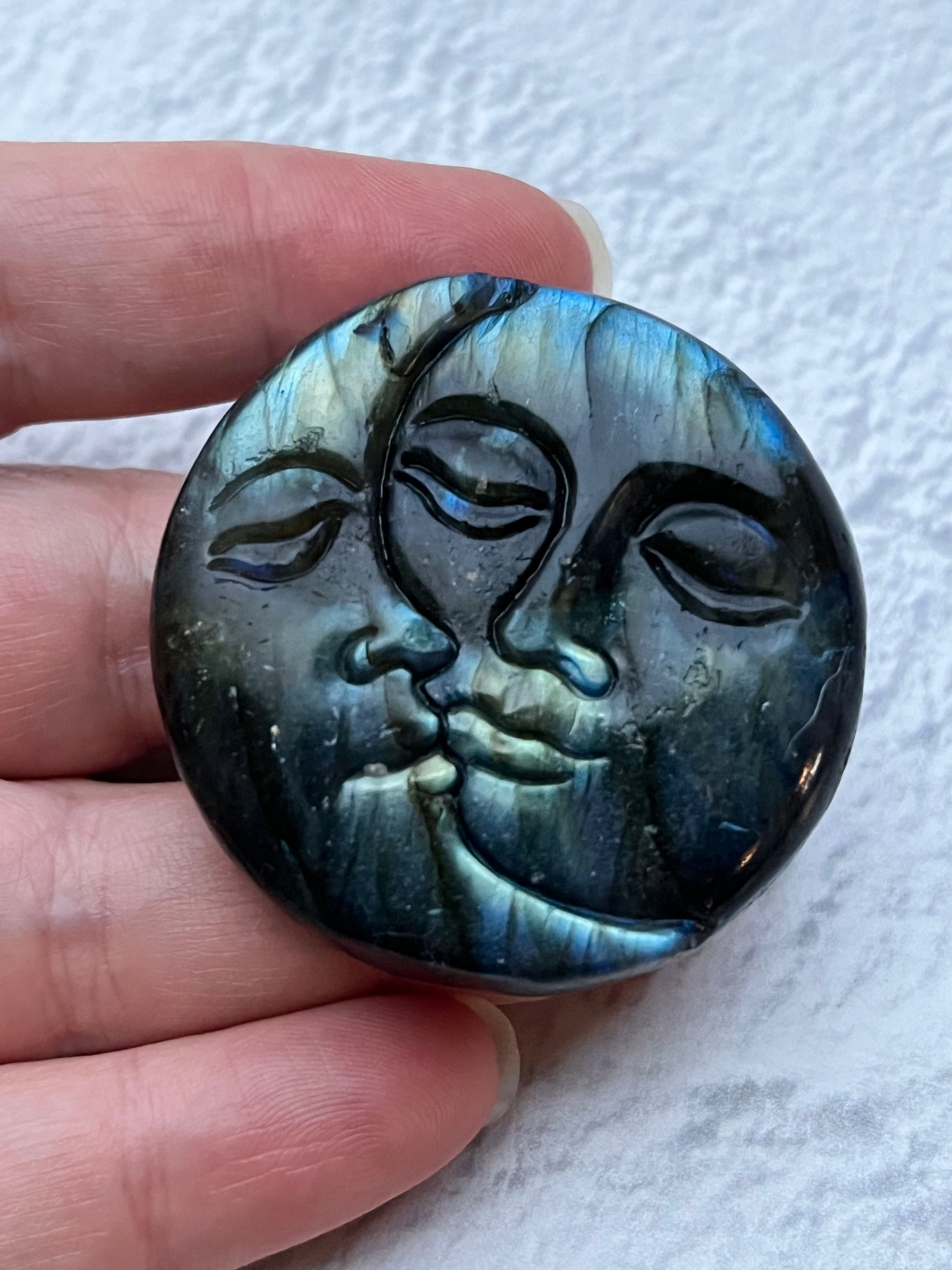 •SUN + MOON• hand carved labradorite