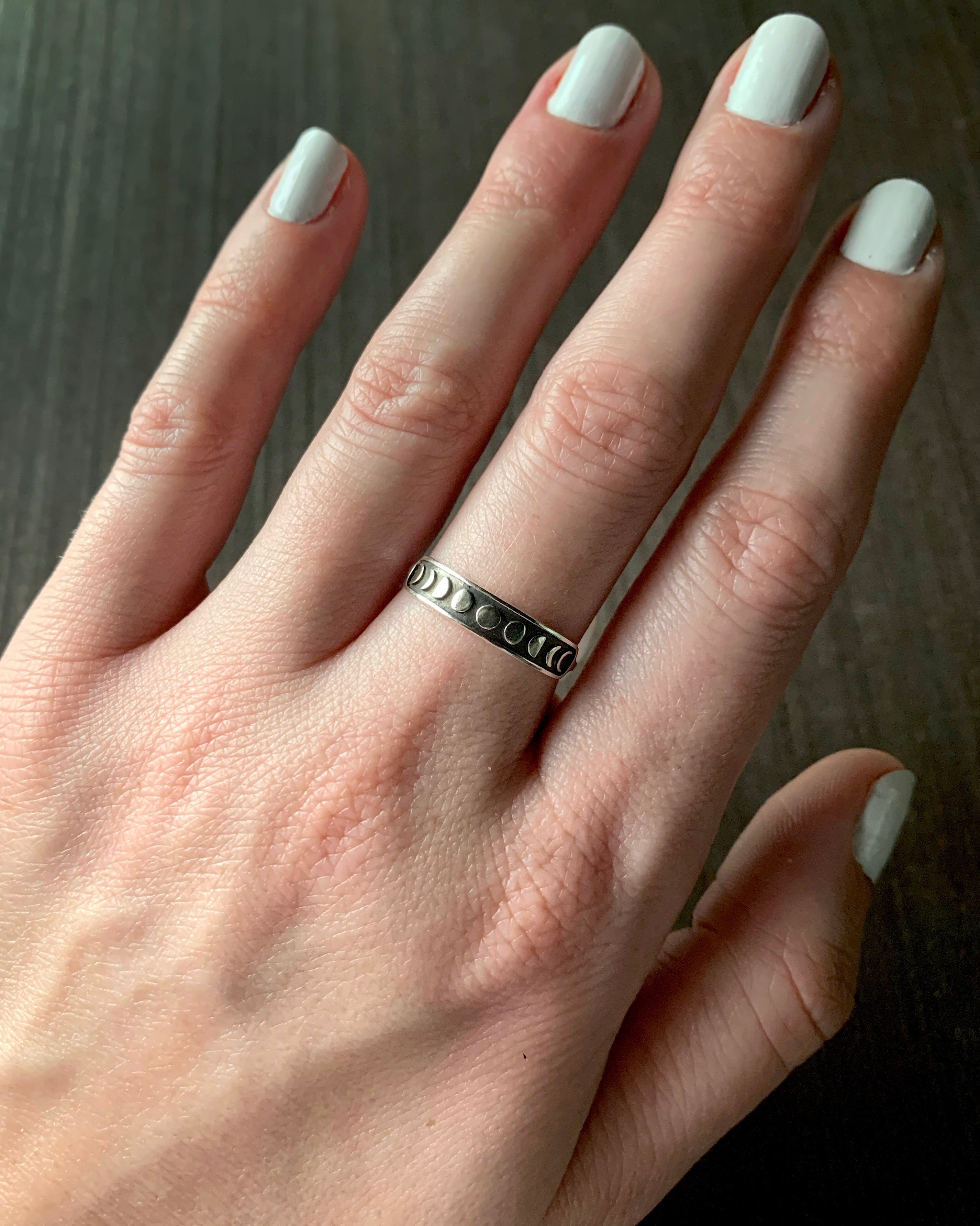 •MOONPHASE HORIZONTAL• recycled silver ring