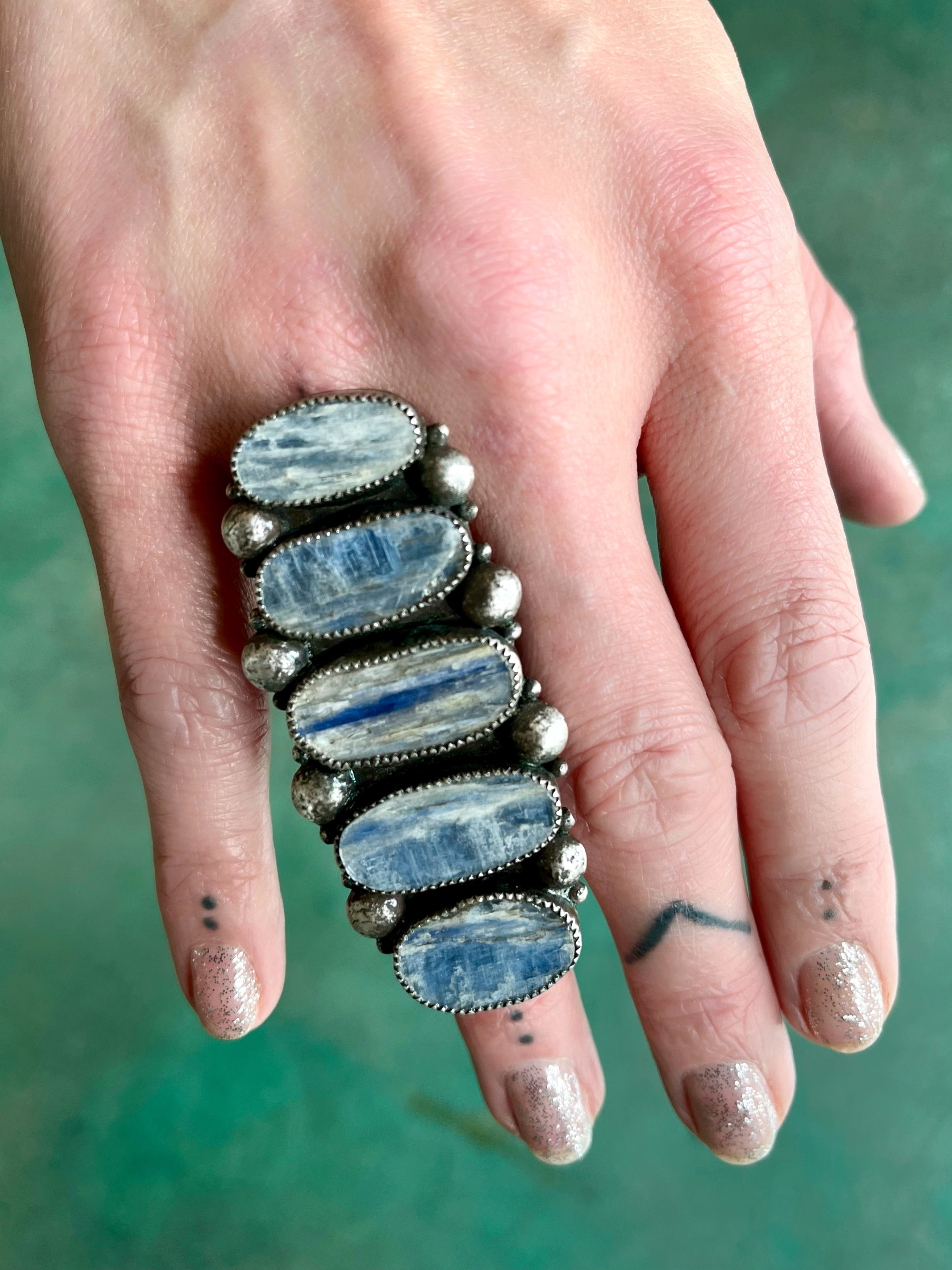 • BABYLON • kyanite + silver ring - SIZE 8.25