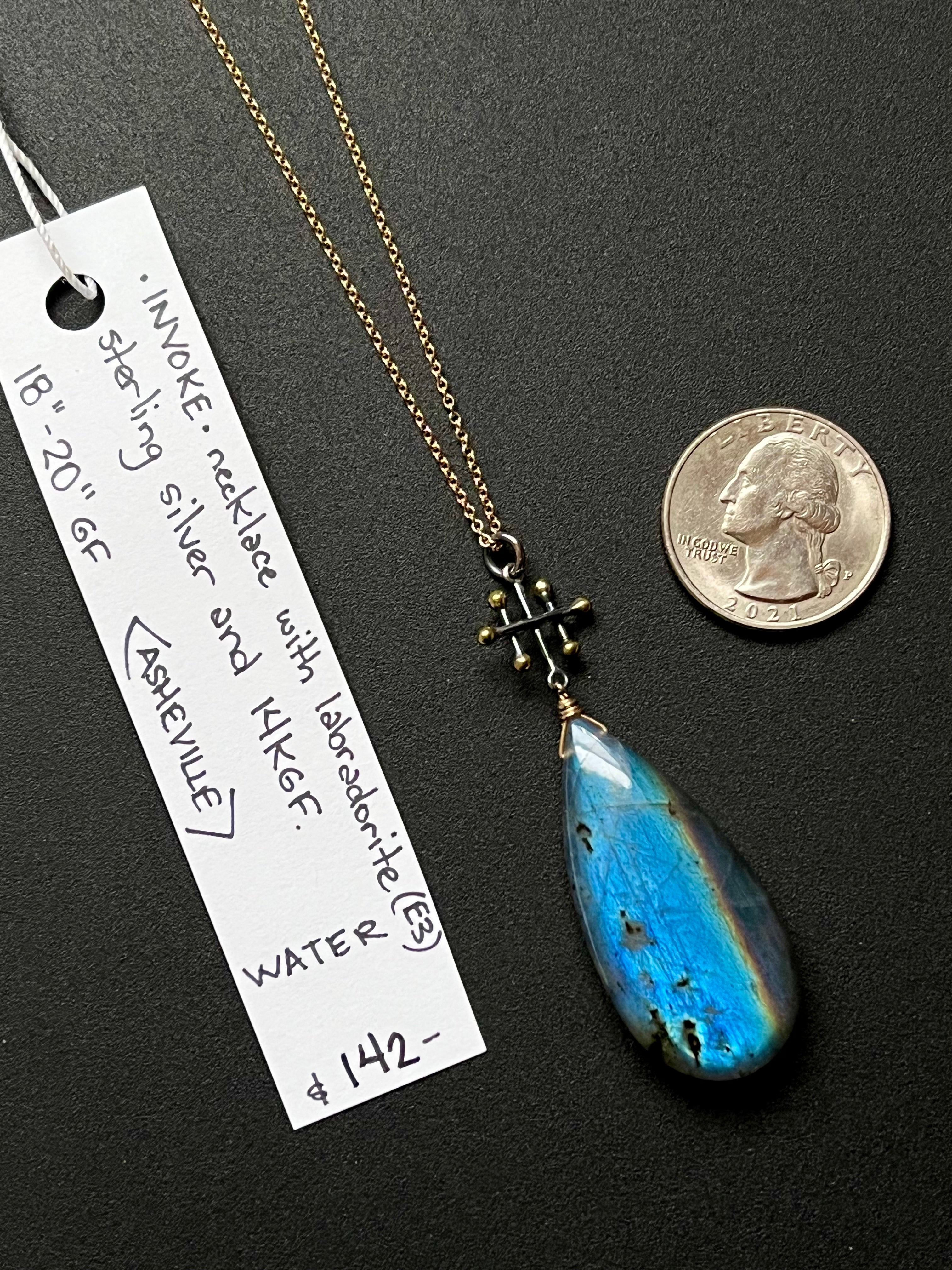 •OOAK - INVOKE• labradorite + mixed metal necklace (18"-20")