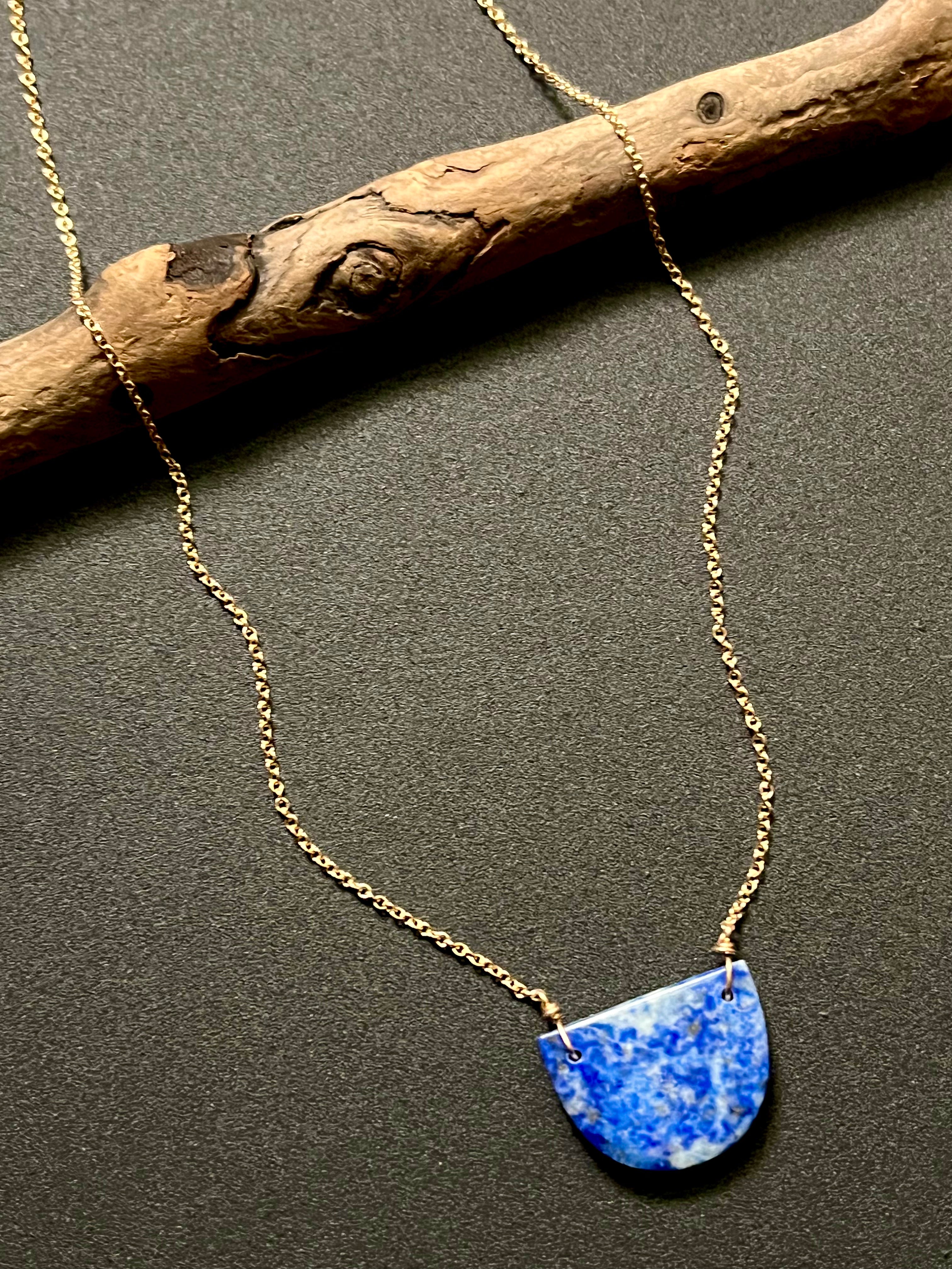 • OOAK - AEON • lapis + gold necklace (16"-18")