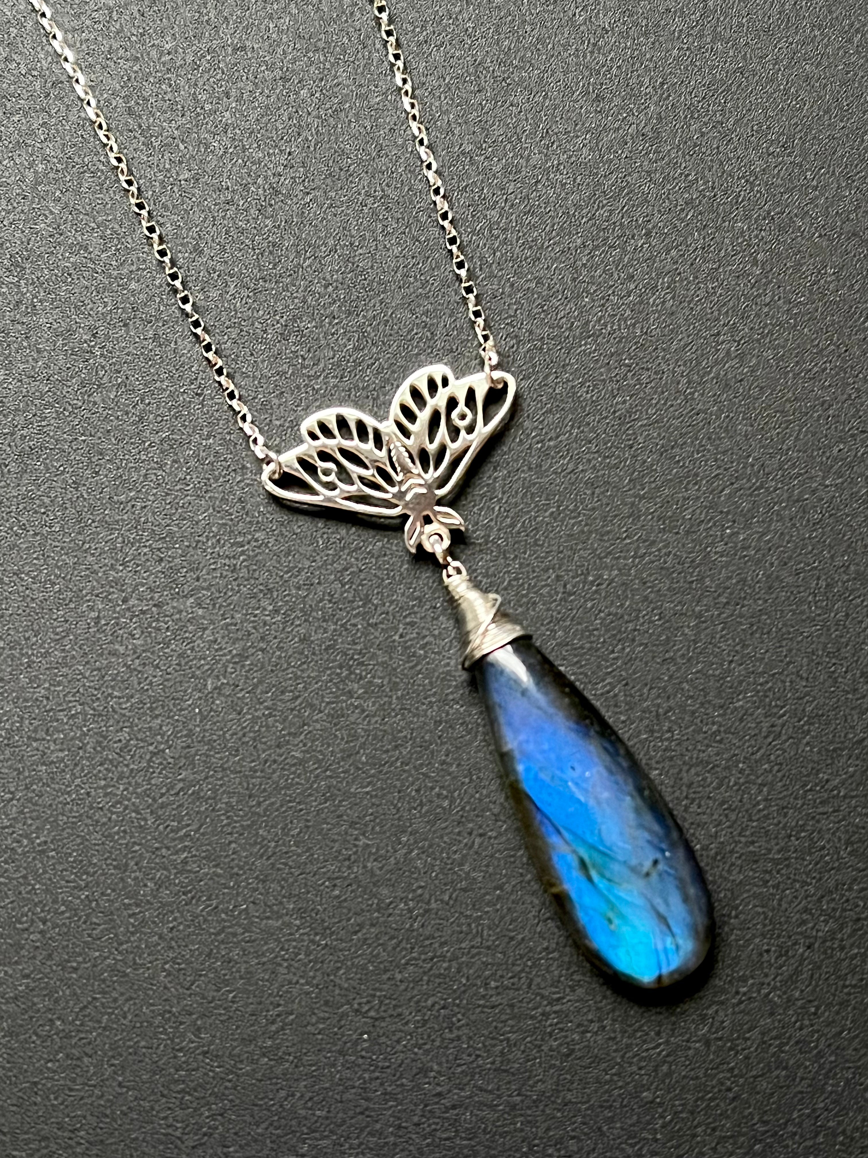 •OOAK - GUIDE• labradorite + sterling silver necklace (18"-20")