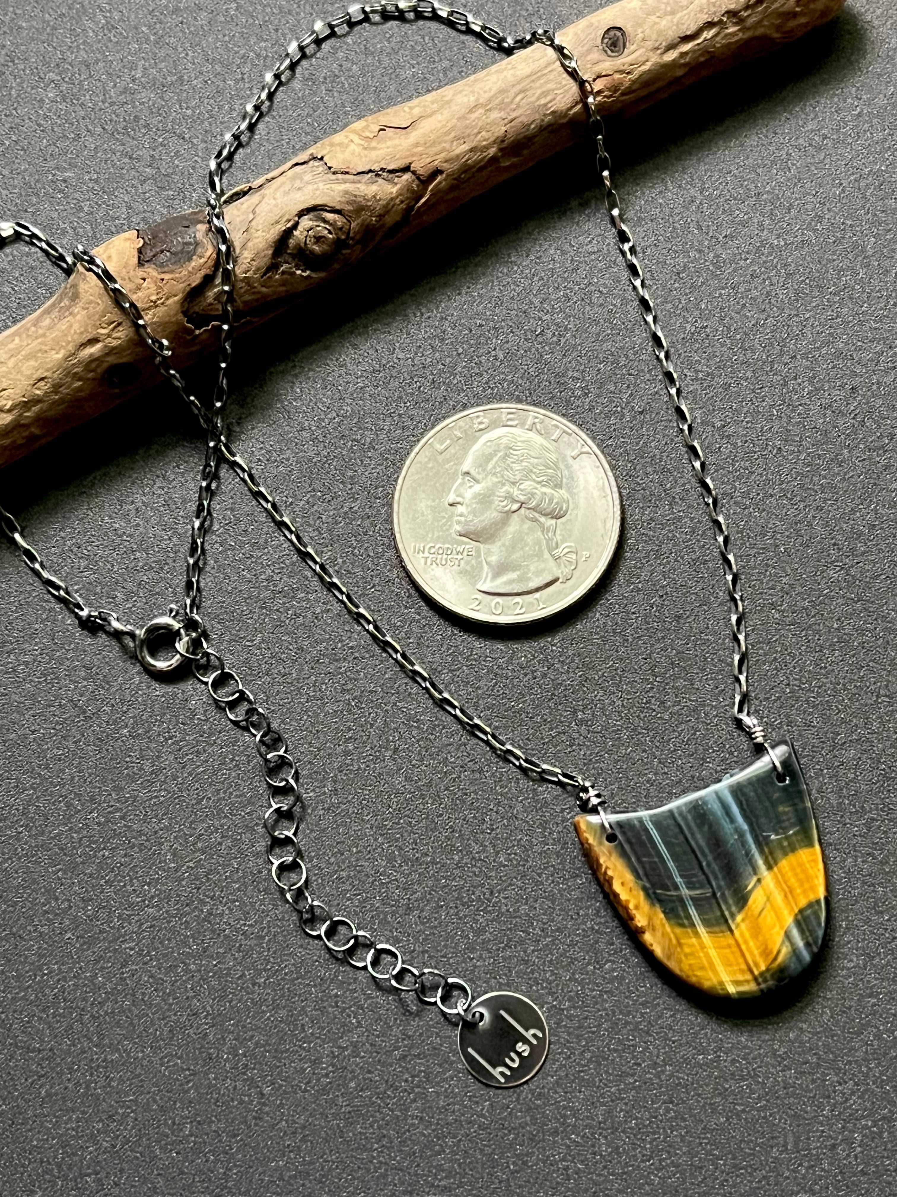 • OOAK - AEON • eagle eye + silver necklace (16"-18")