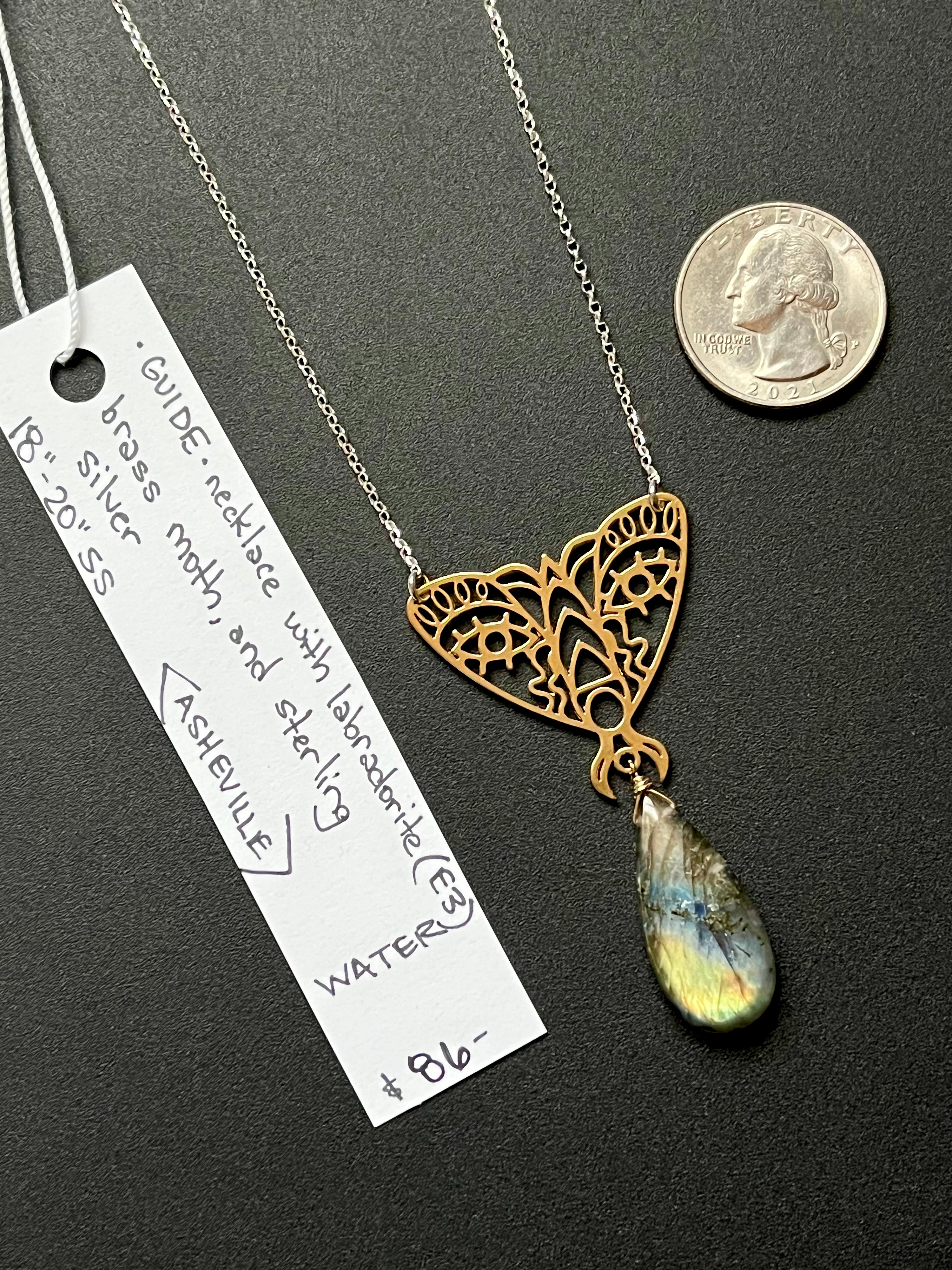 •OOAK - GUIDE• labradorite + mixed metal necklace (18"-20")